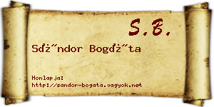 Sándor Bogáta névjegykártya